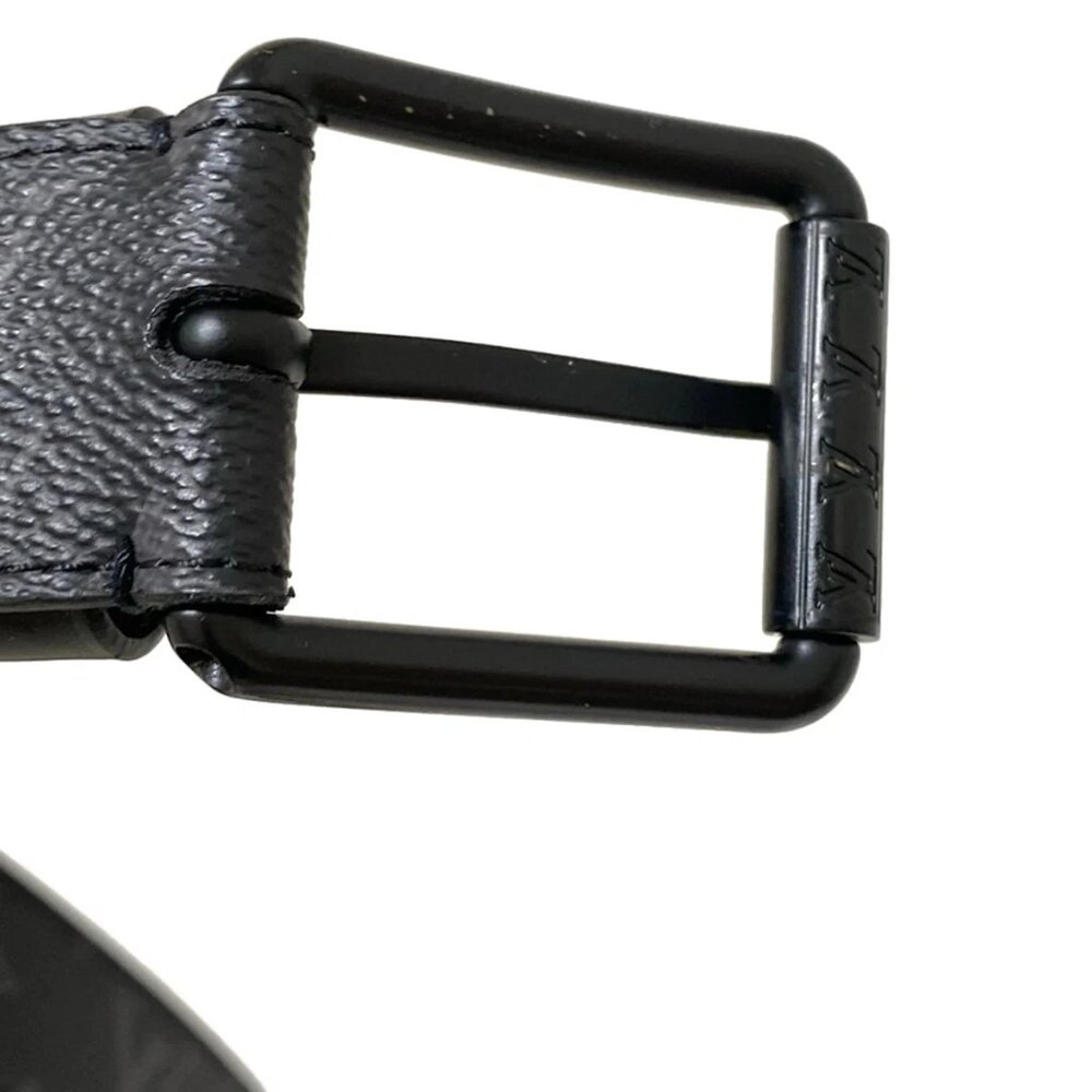 Authentic LOUIS VUITTON Black Monogram Eclipse Belt br438-122525 - Picture 3 of 7